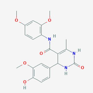 molecular formula C21H23N3O6 B11623745 N-(2,4-dimethoxyphenyl)-4-(4-hydroxy-3-methoxyphenyl)-6-methyl-2-oxo-1,2,3,4-tetrahydropyrimidine-5-carboxamide 