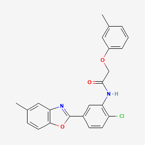molecular formula C23H19ClN2O3 B11623751 N-[2-chloro-5-(5-methyl-1,3-benzoxazol-2-yl)phenyl]-2-(3-methylphenoxy)acetamide 