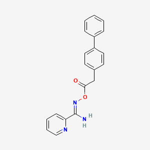 molecular formula C20H17N3O2 B11623782 N'-{[2-(biphenyl-4-yl)acetyl]oxy}pyridine-2-carboximidamide 