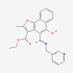 molecular formula C23H20N2O4 B11623821 ethyl 2-methyl-5-oxo-4-({[(pyridin-3-yl)methyl]amino}methylidene)-4H,5H-naphtho[1,2-b]furan-3-carboxylate 