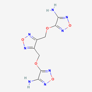 molecular formula C8H8N8O5 B11623880 Furazan, 3,4-bis[(4-amino-3-furazanyloxy)methyl]- 
