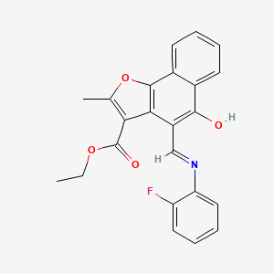 molecular formula C23H18FNO4 B11623949 ethyl (4Z)-4-{[(2-fluorophenyl)amino]methylidene}-2-methyl-5-oxo-4,5-dihydronaphtho[1,2-b]furan-3-carboxylate 
