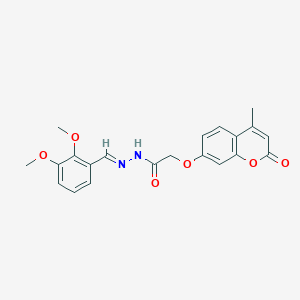 molecular formula C21H20N2O6 B11624041 N'-[(E)-(2,3-dimethoxyphenyl)methylidene]-2-[(4-methyl-2-oxo-2H-chromen-7-yl)oxy]acetohydrazide 