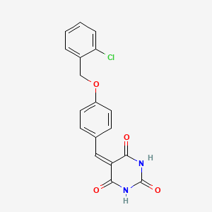 molecular formula C18H13ClN2O4 B11624057 (5Z)-5-{4-[(2-chlorobenzyl)oxy]benzylidene}-2,6-dihydroxypyrimidin-4(5H)-one 