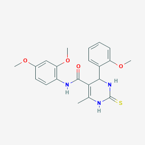 molecular formula C21H23N3O4S B11624110 N-(2,4-dimethoxyphenyl)-4-(2-methoxyphenyl)-6-methyl-2-thioxo-1,2,3,4-tetrahydropyrimidine-5-carboxamide 
