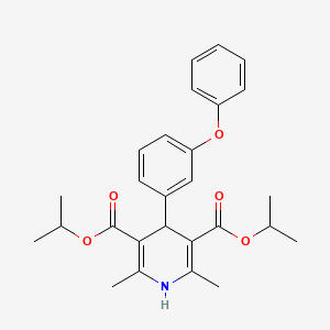 molecular formula C27H31NO5 B11624117 Dipropan-2-yl 2,6-dimethyl-4-(3-phenoxyphenyl)-1,4-dihydropyridine-3,5-dicarboxylate 
