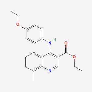 molecular formula C21H22N2O3 B11624136 Ethyl 4-[(4-ethoxyphenyl)amino]-8-methylquinoline-3-carboxylate 