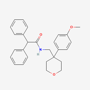 molecular formula C27H29NO3 B11624145 N-{[4-(4-Methoxyphenyl)oxan-4-YL]methyl}-2,2-diphenylacetamide 