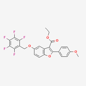 molecular formula C25H17F5O5 B11624167 Ethyl 2-(4-methoxyphenyl)-5-[(2,3,4,5,6-pentafluorophenyl)methoxy]-1-benzofuran-3-carboxylate 