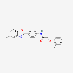 molecular formula C25H24N2O3 B11624215 N-[4-(5,7-dimethyl-1,3-benzoxazol-2-yl)phenyl]-2-(2,4-dimethylphenoxy)acetamide 