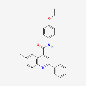 molecular formula C25H22N2O2 B11624219 N-(4-ethoxyphenyl)-6-methyl-2-phenylquinoline-4-carboxamide 