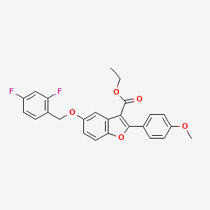 molecular formula C25H20F2O5 B11624348 Ethyl 5-((2,4-difluorobenzyl)oxy)-2-(4-methoxyphenyl)benzofuran-3-carboxylate 