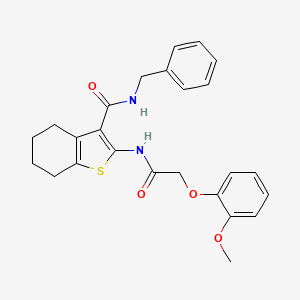 molecular formula C25H26N2O4S B11624365 N-benzyl-2-[2-(2-methoxyphenoxy)acetamido]-4,5,6,7-tetrahydro-1-benzothiophene-3-carboxamide 