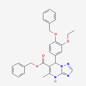 molecular formula C29H28N4O4 B11624409 Benzyl 7-[4-(benzyloxy)-3-ethoxyphenyl]-5-methyl-4,7-dihydro[1,2,4]triazolo[1,5-a]pyrimidine-6-carboxylate 