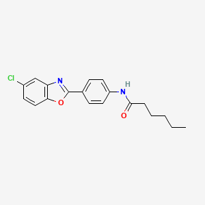 molecular formula C19H19ClN2O2 B11624437 N-[4-(5-chloro-1,3-benzoxazol-2-yl)phenyl]hexanamide 