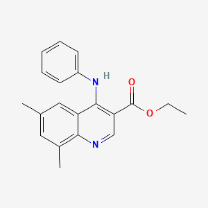 molecular formula C20H20N2O2 B11624483 Ethyl 6,8-dimethyl-4-(phenylamino)quinoline-3-carboxylate 