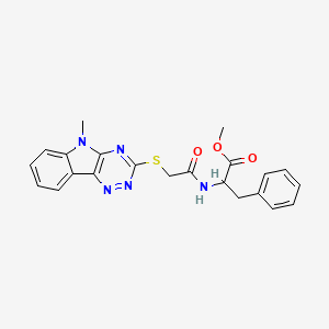 molecular formula C22H21N5O3S B11624496 methyl N-{[(5-methyl-5H-[1,2,4]triazino[5,6-b]indol-3-yl)sulfanyl]acetyl}phenylalaninate 