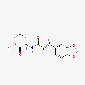 molecular formula C17H21NO5 B11624611 methyl N-[(2E)-3-(1,3-benzodioxol-5-yl)prop-2-enoyl]leucinate 