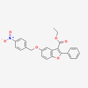 molecular formula C24H19NO6 B11624626 Ethyl 5-[(4-nitrophenyl)methoxy]-2-phenyl-1-benzofuran-3-carboxylate 