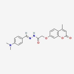 molecular formula C21H21N3O4 B11624650 N'-[(E)-[4-(Dimethylamino)phenyl]methylidene]-2-[(4-methyl-2-oxo-2H-chromen-7-YL)oxy]acetohydrazide 