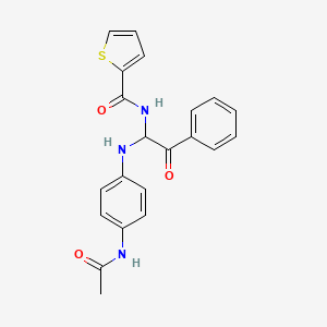 molecular formula C21H19N3O3S B11624666 N-(1-{[4-(acetylamino)phenyl]amino}-2-oxo-2-phenylethyl)thiophene-2-carboxamide 