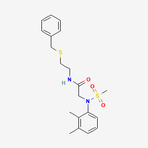 molecular formula C20H26N2O3S2 B11624734 N-[2-(Benzylsulfanyl)ethyl]-2-[N-(2,3-dimethylphenyl)methanesulfonamido]acetamide 