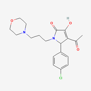 molecular formula C19H23ClN2O4 B11624771 (4Z)-5-(4-chlorophenyl)-4-(1-hydroxyethylidene)-1-[3-(morpholin-4-yl)propyl]pyrrolidine-2,3-dione 
