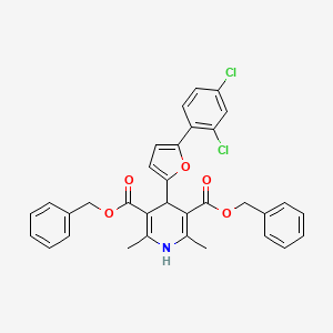 molecular formula C33H27Cl2NO5 B11624787 Dibenzyl 4-[5-(2,4-dichlorophenyl)-2-furyl]-2,6-dimethyl-1,4-dihydropyridine-3,5-dicarboxylate CAS No. 421580-72-5