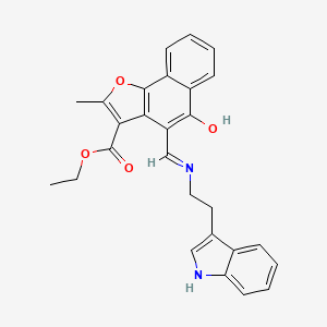 molecular formula C27H24N2O4 B11624841 ethyl 4-({[2-(1H-indol-3-yl)ethyl]amino}methylidene)-2-methyl-5-oxo-4H,5H-naphtho[1,2-b]furan-3-carboxylate 