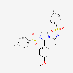 molecular formula C26H29N3O5S2 B11624960 N-[(1Z)-1-{2-(4-methoxyphenyl)-3-[(4-methylphenyl)sulfonyl]imidazolidin-1-yl}ethylidene]-4-methylbenzenesulfonamide 
