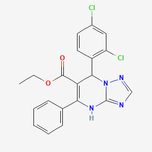 molecular formula C20H16Cl2N4O2 B11624994 Ethyl 7-(2,4-dichlorophenyl)-5-phenyl-4,7-dihydro[1,2,4]triazolo[1,5-a]pyrimidine-6-carboxylate 