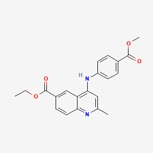 molecular formula C21H20N2O4 B11624995 Ethyl 4-{[4-(methoxycarbonyl)phenyl]amino}-2-methylquinoline-6-carboxylate 