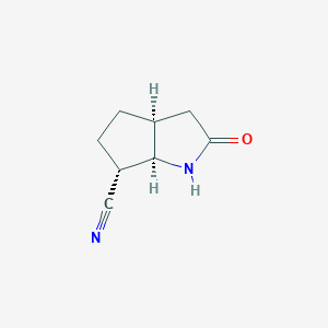 Cyclopenta[b]pyrrole-6-carbonitrile, octahydro-2-oxo-, [3aS-(3aalpha,6alpha,6aalpha)]-(9CI)