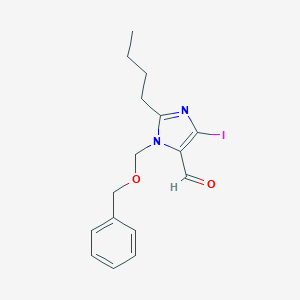 molecular formula C16H19IN2O2 B116251 2-Butyl-5-iodo-3-(phenylmethoxymethyl)imidazole-4-carbaldehyde CAS No. 154371-51-4