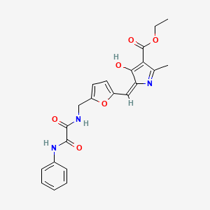 molecular formula C22H21N3O6 B11625105 ethyl (5E)-2-methyl-4-oxo-5-{[5-({[oxo(phenylamino)acetyl]amino}methyl)furan-2-yl]methylidene}-4,5-dihydro-1H-pyrrole-3-carboxylate 