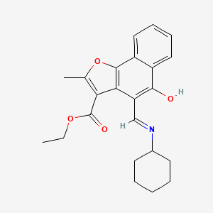 molecular formula C23H25NO4 B11625165 ethyl (4Z)-4-[(cyclohexylamino)methylidene]-2-methyl-5-oxo-4,5-dihydronaphtho[1,2-b]furan-3-carboxylate 