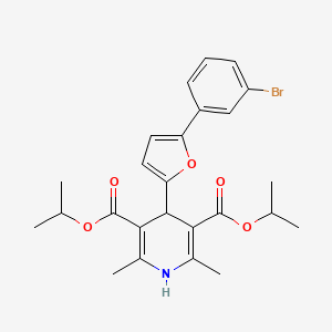 molecular formula C25H28BrNO5 B11625166 Dipropan-2-yl 4-[5-(3-bromophenyl)furan-2-yl]-2,6-dimethyl-1,4-dihydropyridine-3,5-dicarboxylate 