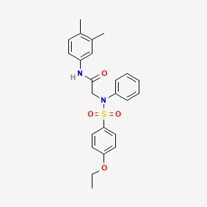 molecular formula C24H26N2O4S B11625219 N-(3,4-Dimethylphenyl)-2-(N-phenyl4-ethoxybenzenesulfonamido)acetamide 