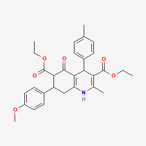 molecular formula C30H33NO6 B11625246 Diethyl 7-(4-methoxyphenyl)-2-methyl-4-(4-methylphenyl)-5-oxo-1,4,5,6,7,8-hexahydro-3,6-quinolinedicarboxylate 