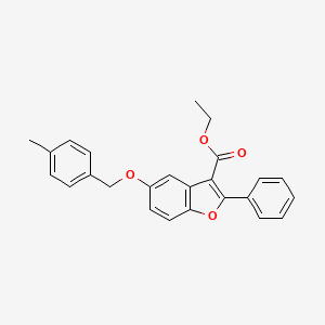 molecular formula C25H22O4 B11625307 Ethyl 5-[(4-methylphenyl)methoxy]-2-phenyl-1-benzofuran-3-carboxylate 