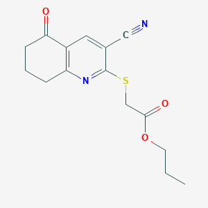 molecular formula C15H16N2O3S B11625312 Propyl [(3-cyano-5-oxo-5,6,7,8-tetrahydroquinolin-2-yl)sulfanyl]acetate 