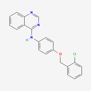molecular formula C21H16ClN3O B11625360 N-{4-[(2-chlorobenzyl)oxy]phenyl}quinazolin-4-amine 