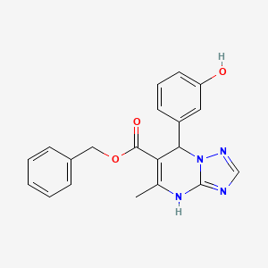 molecular formula C20H18N4O3 B11625391 Benzyl 7-(3-hydroxyphenyl)-5-methyl-4,7-dihydro[1,2,4]triazolo[1,5-a]pyrimidine-6-carboxylate 