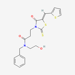 molecular formula C20H20N2O3S3 B11625426 N-benzyl-N-(2-hydroxyethyl)-3-[(5Z)-4-oxo-5-(thiophen-2-ylmethylidene)-2-thioxo-1,3-thiazolidin-3-yl]propanamide 