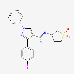 molecular formula C20H18IN3O2S B11625483 N-{(E)-[3-(4-iodophenyl)-1-phenyl-1H-pyrazol-4-yl]methylidene}tetrahydrothiophen-3-amine 1,1-dioxide 