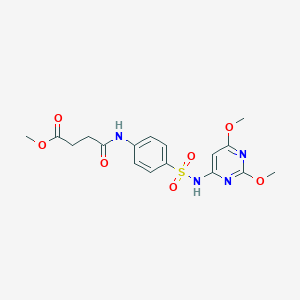 molecular formula C17H20N4O7S B11625525 Methyl 3-({4-[(2,6-dimethoxypyrimidin-4-YL)sulfamoyl]phenyl}carbamoyl)propanoate 