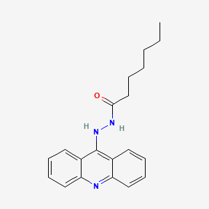 molecular formula C20H23N3O B11625529 N'-(acridin-9(10H)-ylidene)heptanehydrazide 