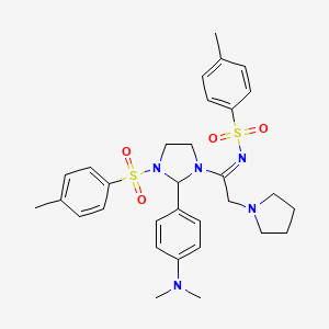 molecular formula C31H39N5O4S2 B11625545 N-[(1Z)-1-{2-[4-(dimethylamino)phenyl]-3-[(4-methylphenyl)sulfonyl]imidazolidin-1-yl}-2-(pyrrolidin-1-yl)ethylidene]-4-methylbenzenesulfonamide 