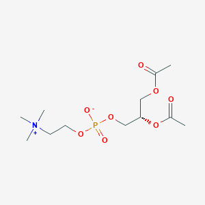 molecular formula C12H24NO8P B116256 [(2S)-2,3-diacetyloxypropyl] 2-(trimethylazaniumyl)ethyl phosphate CAS No. 144861-12-1