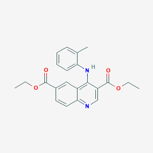 molecular formula C22H22N2O4 B11625618 Diethyl 4-[(2-methylphenyl)amino]quinoline-3,6-dicarboxylate 